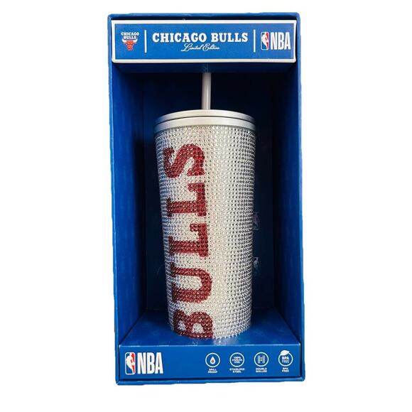 NEW Chicago Bulls Limited Edition NBA Bling Hydrapeak Tumbler 25 oz Rhinestones - Picture 1 of 16